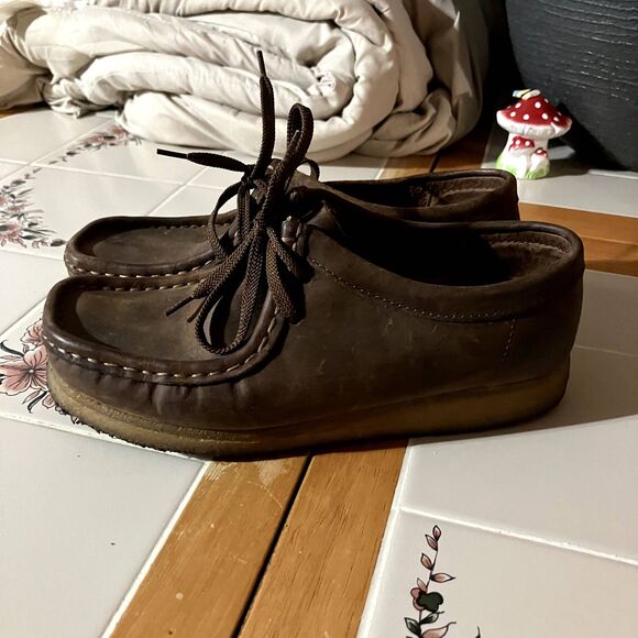 Clarks Leather Brown Wallabees Platform Size 7 - Picture 2 of 6